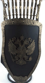 Набор шампуров «Рыцарь» и предметов для мангала/камина в кованом щите