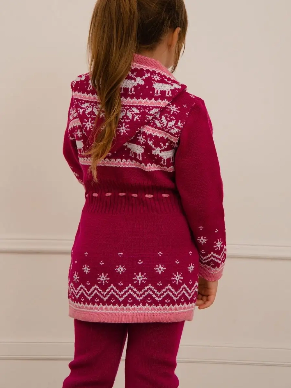 Кардиган вязаный на молнии для девочки