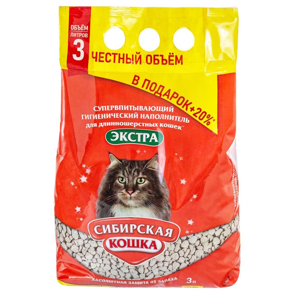 Наполнитель для кошачьего туалета, Сибирская Кошка Экстра для длинношерстных (впитывающий) Наполнитель для кошачьего туалета, Сибирская Кошка Экстра для длинношерстных (впитывающий)