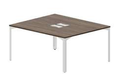 Составной стол на 2 рабочих места 158х136,6х75см (2 металлических  аутлета)