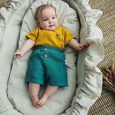 Muslin shorts 0-3 months - Aquamarine