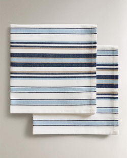 ZARA HOME НАБОР САЛФЕТОК В АСИММЕТРИЧНУЮ ПОЛОСКУ (2 ШТ.), СИНИЙ