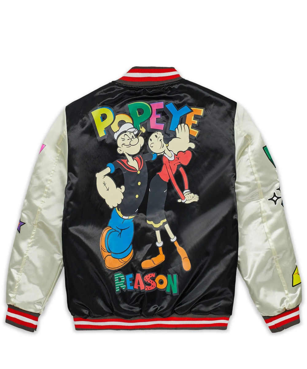 Бомбер REASON Popeye Pow Satin Chenille Patch