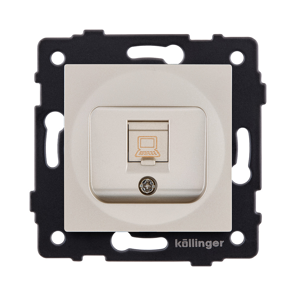 Розетка Ethernet RJ45 Cat.6, золотой Kollinger REA-018GD для Aspekt, Eleganz, Reflex