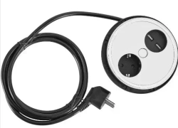 Удлинитель встраиваемый настольный Skybeam, 1 розетка 16A, 2 usb 2,4A, 220-250В, 3x1.5 мм, 2м, серый (1034)