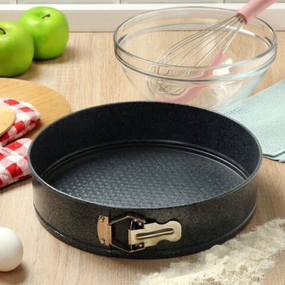 Форма для выпечки сталь, 28х28х6.8 см, антиприг, кругл, разъем, Daniks, Гранит, K-805-LSC