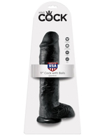 Фаллоимитатор на присоске 11 Cock with Balls черный King Cock (Цвет: черный)