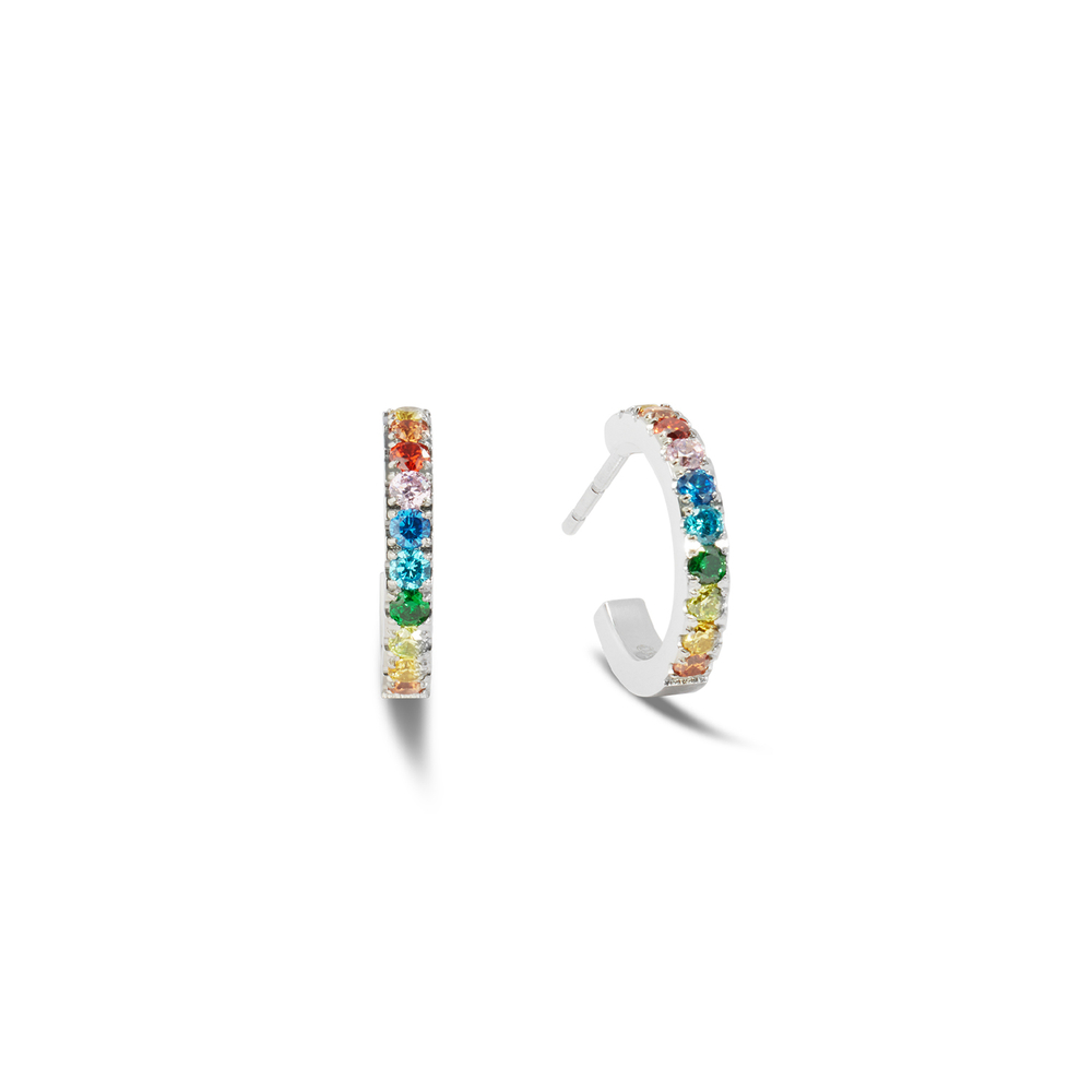 Серьги Coeur de Lion Hoop Multicolour Silver 15мм 0146/23-1517
