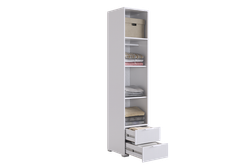 Шкаф однодверный "Зефир" 107.01, (Белое дерево/Белый (эмаль)),