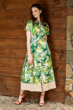 51141 Платье женское (зеленый принт)