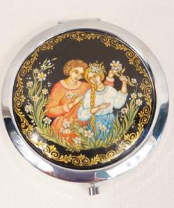 Ручное зеркало "Парочка" №2  (худ. роспись)
