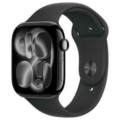 Умные часы Apple Watch Series 11, 42 мм, алюминий цвета «Jet Black», спортивный ремешок "Black", S/M (MEQT4)