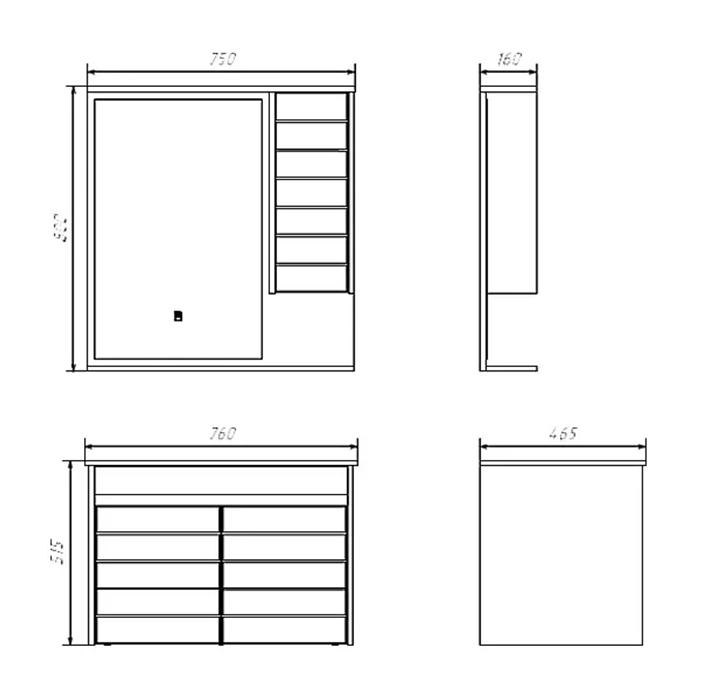 Тумба с раковиной Comforty Кемер 75 00-00017883 антрацит/дуб тёмно-коричневый