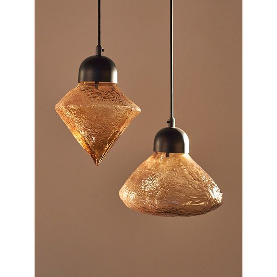 Светильник подвесной frozen light, D25 см, янтарный