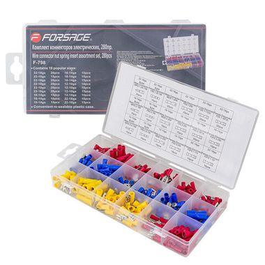 Коннекторы обжимные для автомобильной электропроводки, 280пр. Forsage F-798