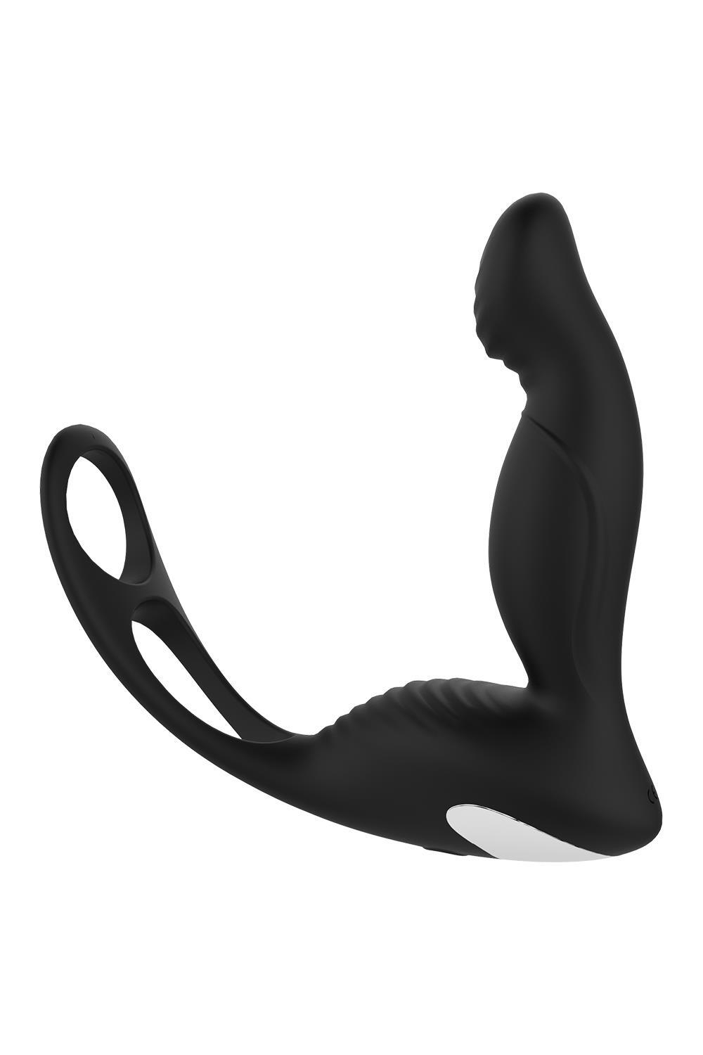 Черный вибромассажер простаты P-Pleaser With Erection Enhance