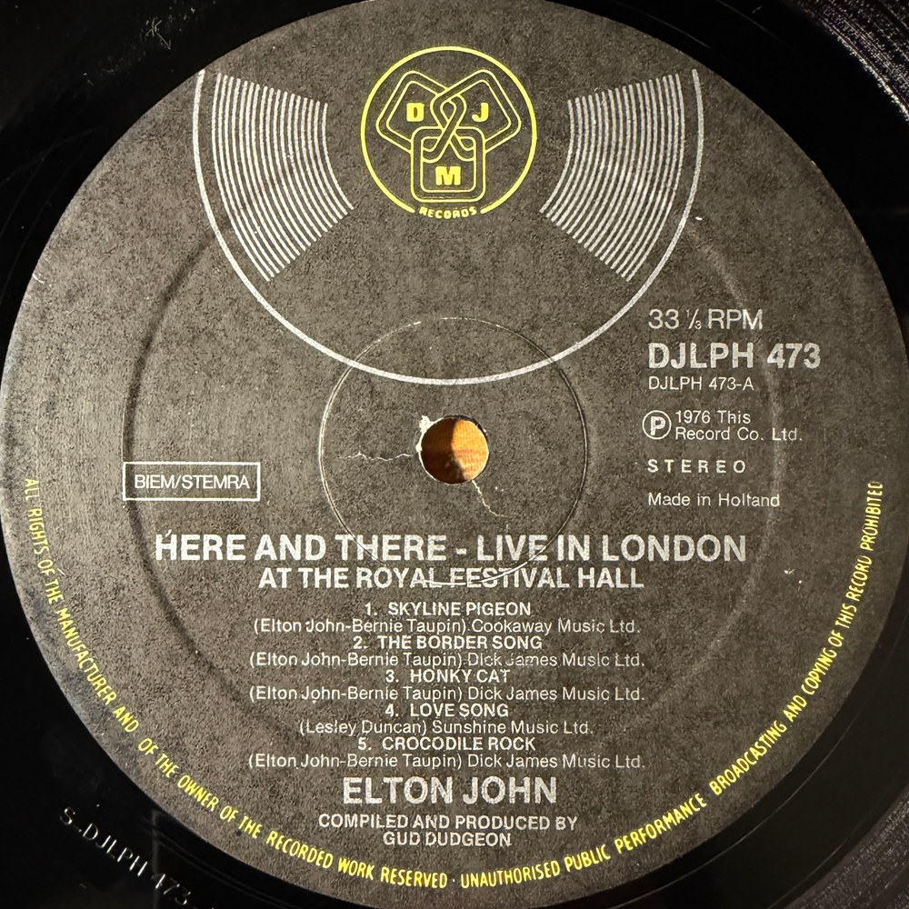 Elton John - Here And There (Голландия 1976г.)