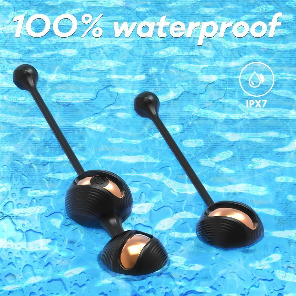 Набор из 2 черных виброшариков Gem-Rct (Цвет: черный)