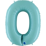 Цифра «0» аквамариновая с гелием в магазине «Склад Шаров»
