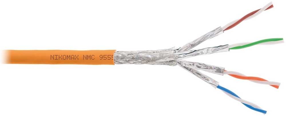 Кабель витая пара S/FTP 6a кат. 4 пары NikoMax NMC 9555C-OR