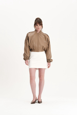 Бежевая кожаная куртка k é k é