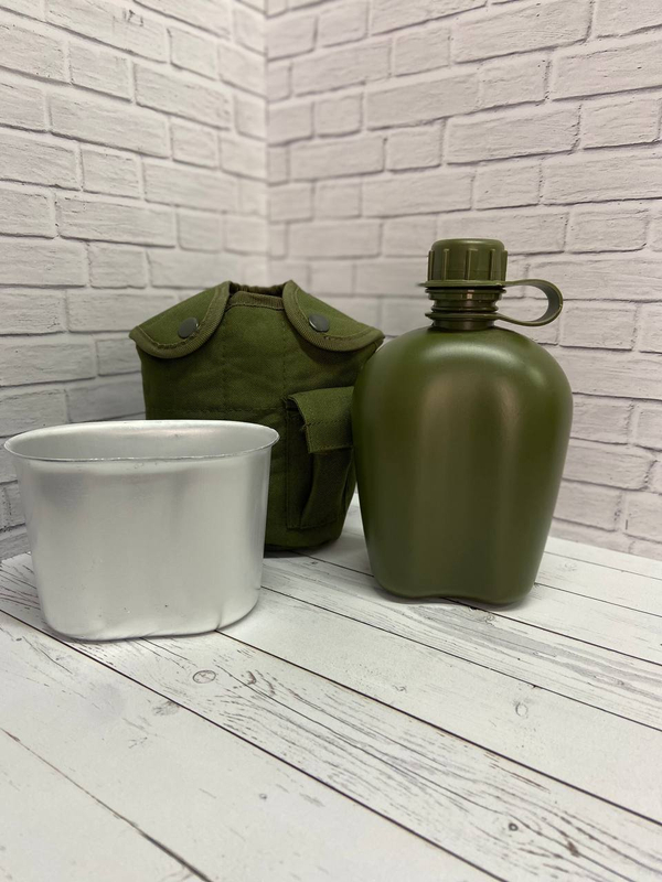 Армейская фляга с котелком / олива
