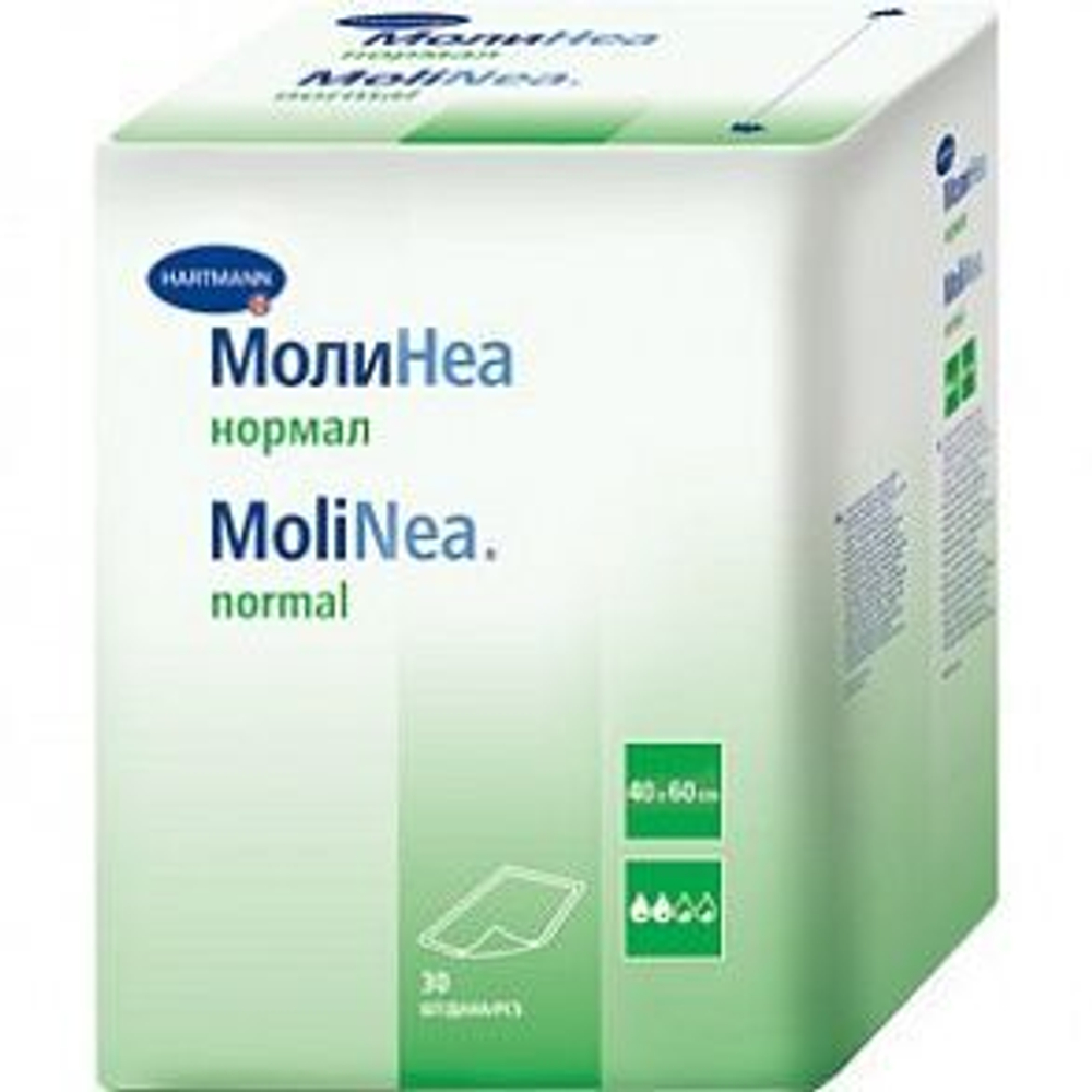 MoliNea normal - МолиНеа нормал - Впитывающие пеленки: типоразмер 40 х 60, 80 г/м2, 30 шт.