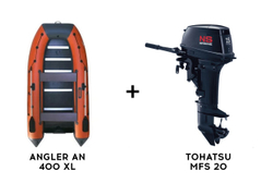 Лодка ПВХ ANGLER AN 400 XL + 4х-тактный лодочный мотор TOHATSU MFS 20 S
