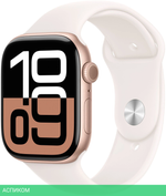 Умные часы Apple Watch Series 10 GPS 46мм Sport Band M/L Rose Gold/Light Blush A2999 (MWWU3LW/A)