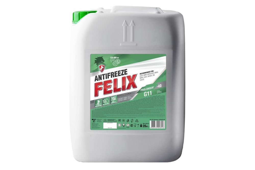 Антифриз FELIX PROLONGER -40град.С, G-11, 20 кг, зеленый 430206158