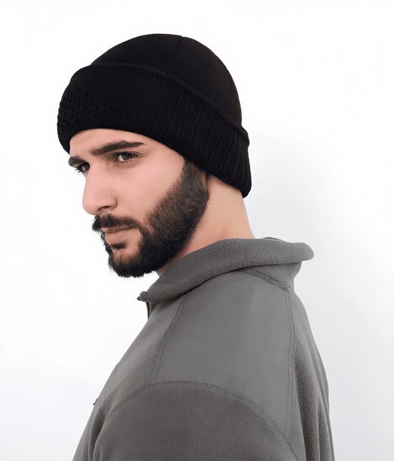 Тактическая вязаная балаклава шапка зимняя Черный