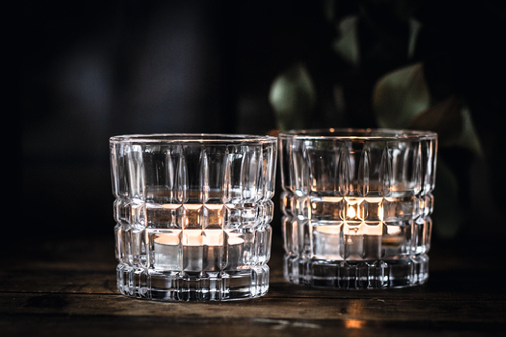 SQUARE - Набор подсвечников 2 шт. бесцветный H=66 мм, D=71 мм