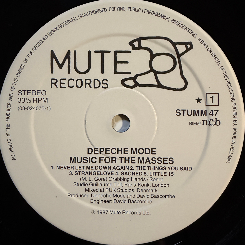 Depeche Mode - Music For The Masses (Голландия 1987г.)