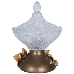 Сахарница стеклянная с крышкой Орхидея Лайм Бронза