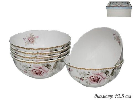 Lenardi 108-241 Набор из 6 салатников 12.5см. ПИОНЫ в под.уп.(х8)Фарфор