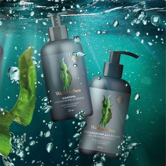 Шампунь для волос (увлажнение и объем) Wellness Sea