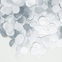 Конфетти 1 см круг, серебро, хром, 50 гр ВВ