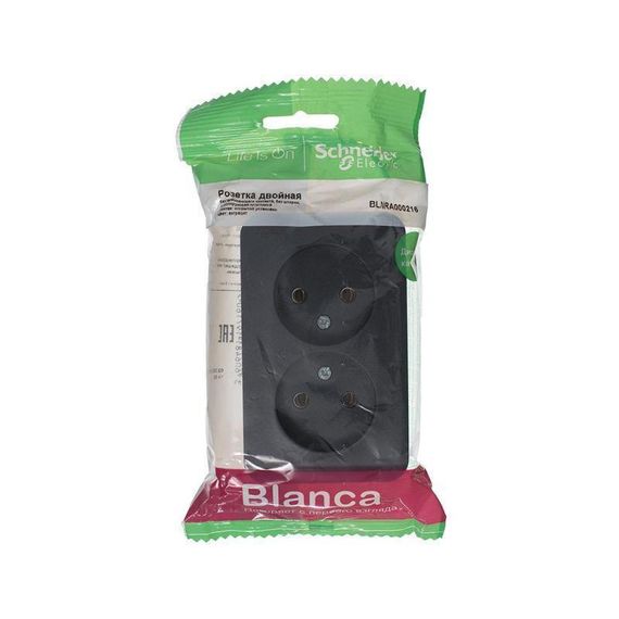 Розетка двойная 2К Schneider Electric Blanca 16A 250V антрацит BLNRA000216