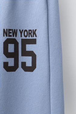 ZARA СПОРТИВНЫЕ БРЮКИ WIDE LEG ИЗ МЯГКОЙ ТКАНИ, ГОЛУБОЙ