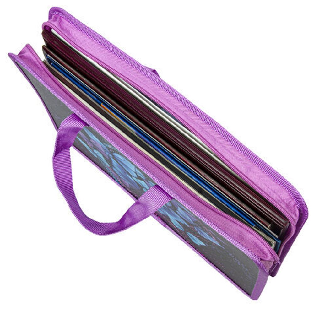 Папка на молнии с ручками ЮНЛАНДИЯ А4, 1 отделение, пластик, ширина 40 мм, "Night dream", 270946