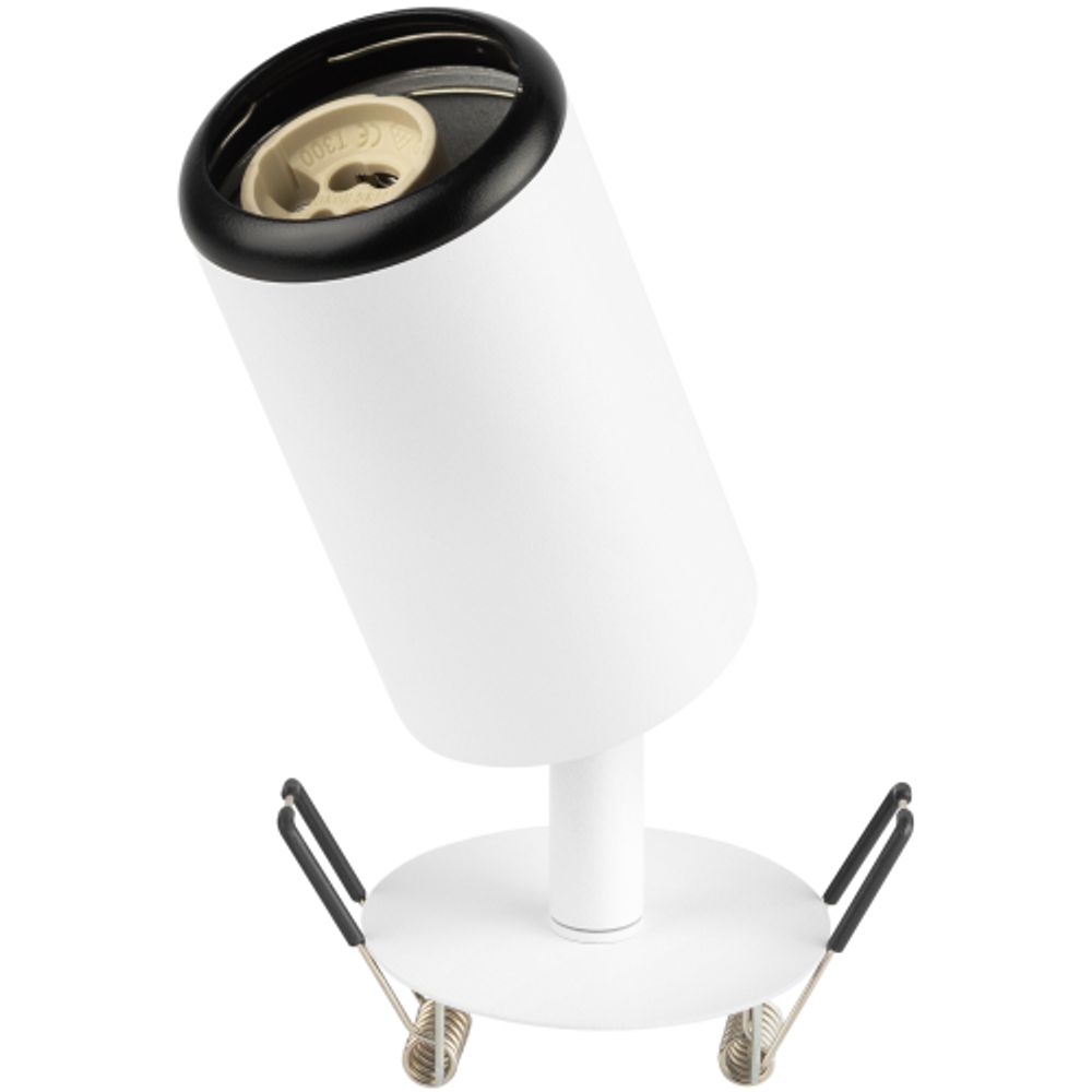 Светильник встраиваемый алюминиевый ЭРА KL106 WH/BK под лампу MR16 GU10 белый/черный матовый | Алюминиевые встраиваемые светильники