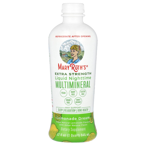 MaryRuth's, жидкая мультиминеральная добавка для приема перед сном, повышенная сила действия, лимонадная мечта, 946 мл (32 жидк. унции)