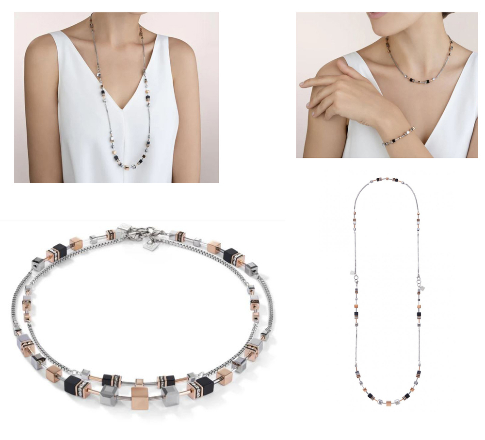 Колье-трансформер 4-in-1 сотуар Coeur de Lion Rosegold-Silver 5008/10-1631