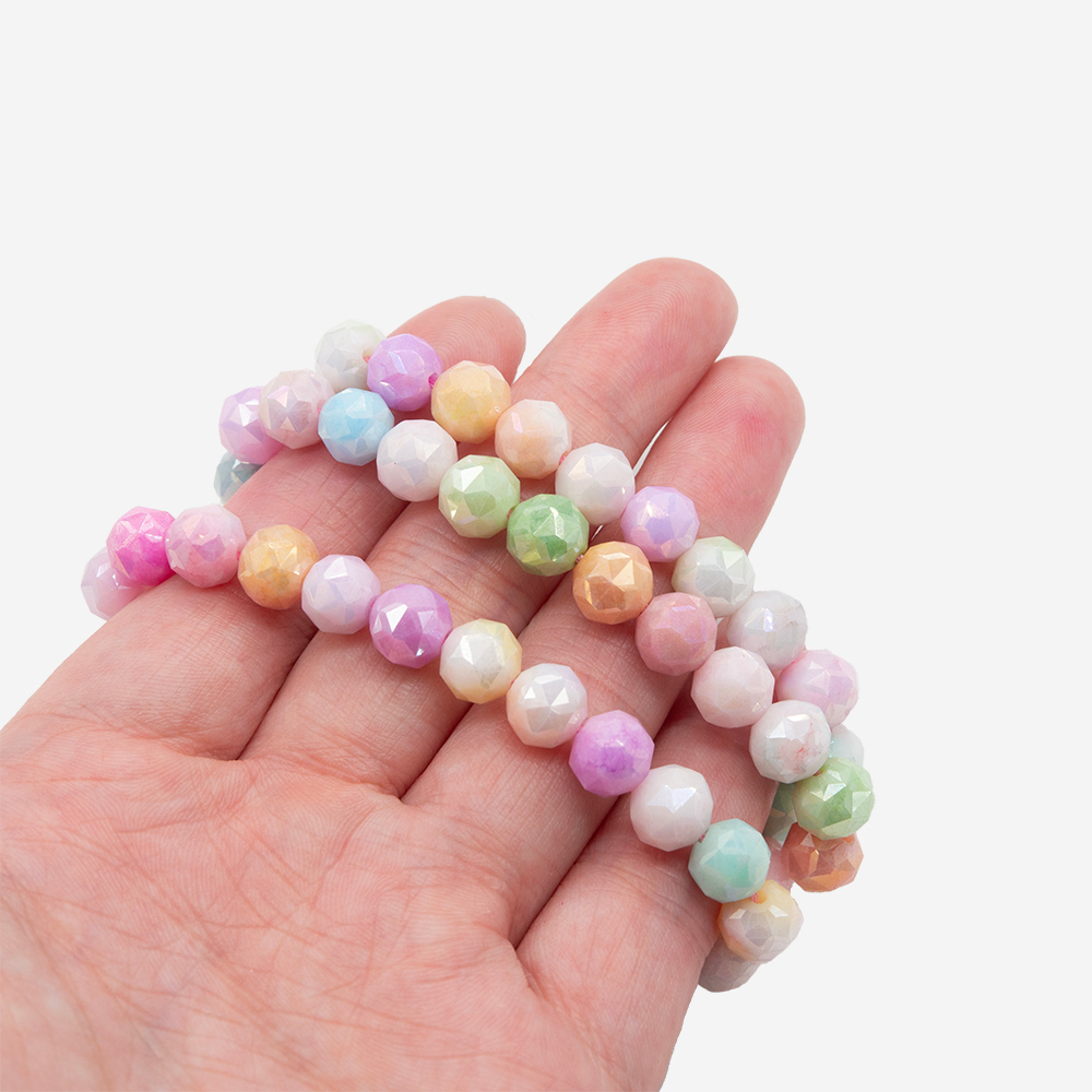 Хрустальные бусины, оттенок "Конфетки", 8мм, шар, микроогранка