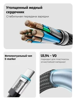 Кабель CUKTECH Type-C to Type-C Braided Ports CTC615S (6A, 240W, 15см) Orange (Оранжевый)