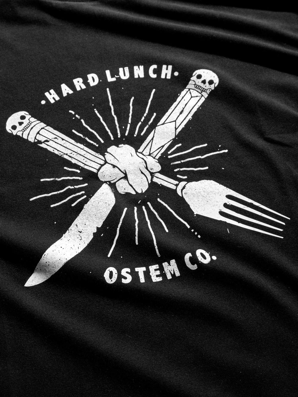 Купить Футболка Hardlunch оверсайз Fork and Knife черная Футболка Hardlunch оверсайз Fork and Knife черная