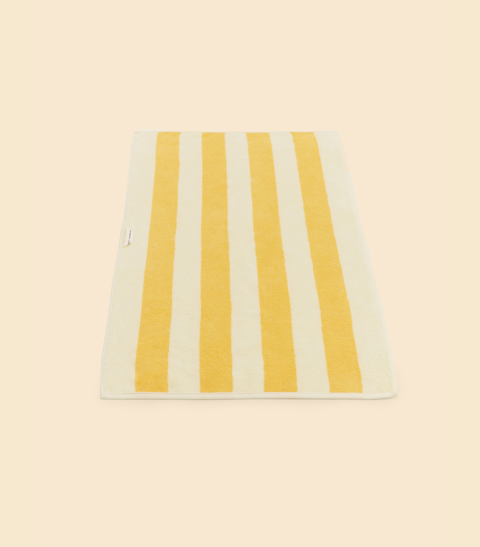 Полотенце махровое - Желто-белый - 70x130
