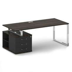 Shift Стол руководителя с опорной тумбой, левый SK.SRT-200 (L) Дуб Мали/Антрацит 2000*904*753