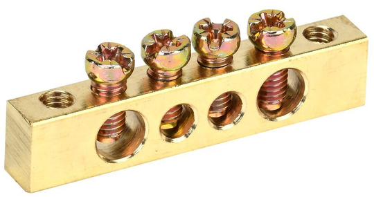 Шина PEN "земля-ноль" 6х9мм 4/2 (4группы/крепеж по краям) IEK