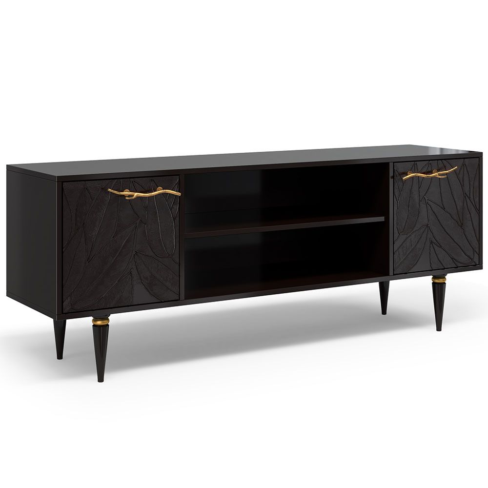 Тумба под ТВ Арт Колор leaves 155см Классик Голд Терпкий коричневый
